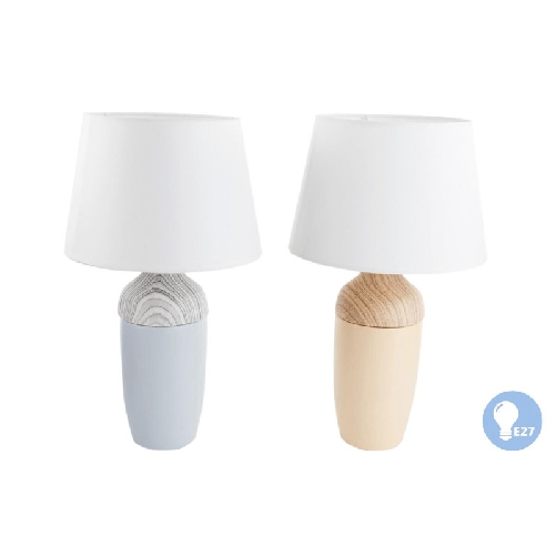 DKD Home Decor Lampada da tavolo DKD Home Decor Ceramica Marrone Blu Marino (2 Unità)