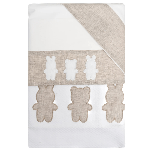 Set Copertina primaverile e Lenzuola per carrozzina 3 Amici Coccolissimi