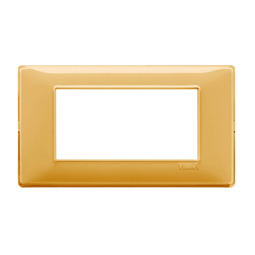 VIMAR Placca classica 4 moduli serie plana vimar 14654 *** colore reflex ambra, materiale plastica