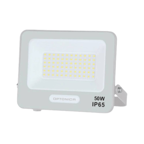 Optonica proiettore led smd ip65 50w corpo bianco con cavo 15 cm incluso *** temperatura colore lampada 4000k bianco ...