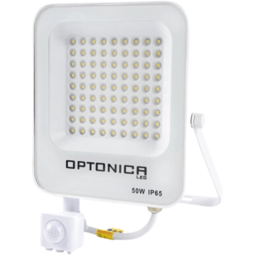 OPTONICA Proiettore led smd con sensore bianco 50 watt impermeabile ip65 4700 lumen