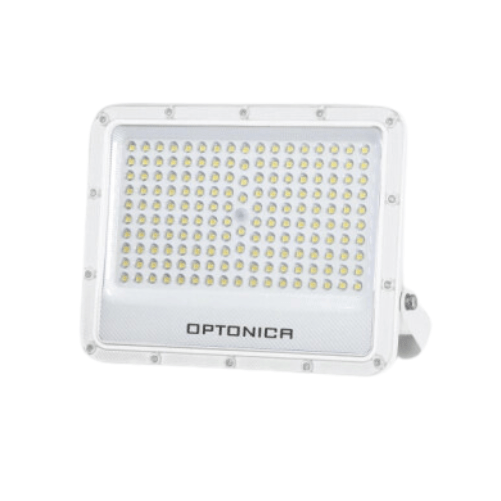 Optonica proiettore led smd corpo bianco luce naturale 100 watt 90 lumen 4000k