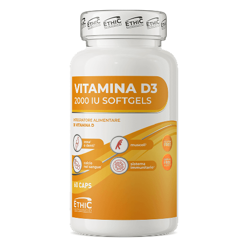 Ethicsport VITAMINA D3 2000 UI formato 60 softgel