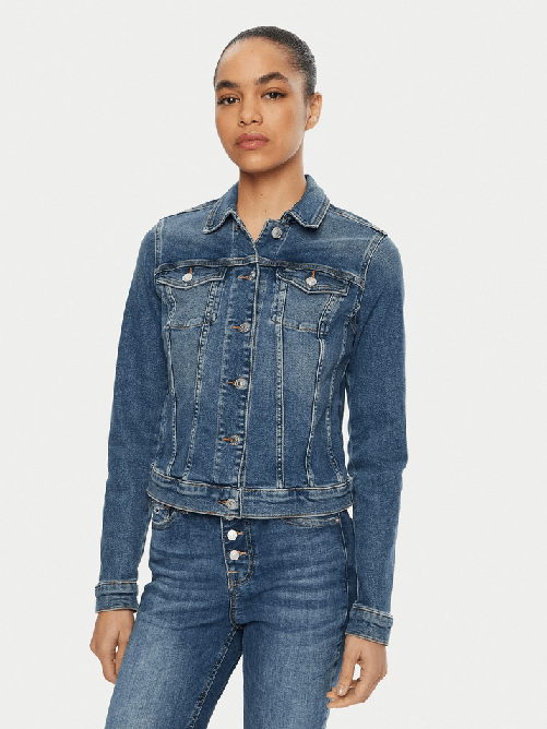 GIUBBINO GIACCA DONNA TOMMY JEANS DW0DW20158 COTONE BLU ORIGINALE PE 2025 S Blu GIUBBINO GIACCA DONNA TOMMY JEANS DW0DW20158 COTONE BLU ORIGINALE PE 2