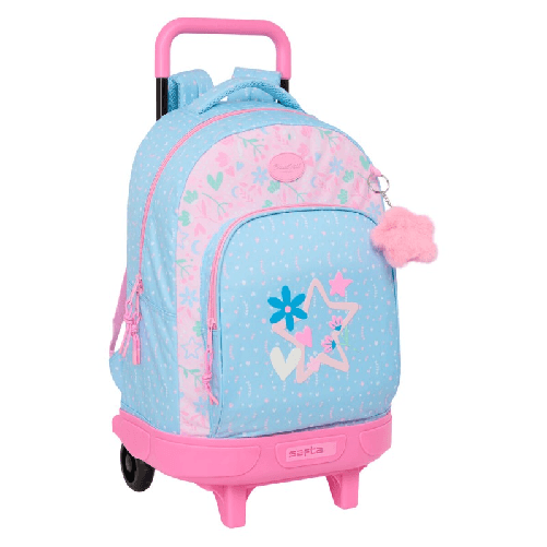 BlackFit8 Trolley per la Scuola BlackFit8 Smile Azzurro Rosa 33 x 45 x 22 cm