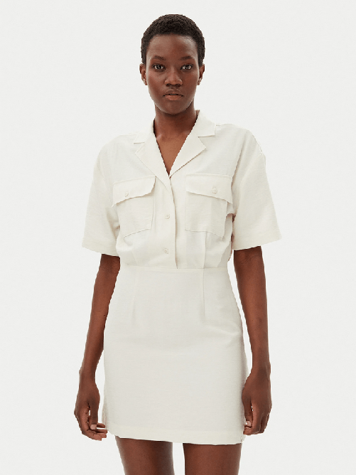 CALVIN KLEIN JEANS ABITO VESTITO DONNA CALVIN KLEIN JEANS J20J225297 COTONE BEIGE ORIGINALE PE 2025 Colore Beige,Taglia S