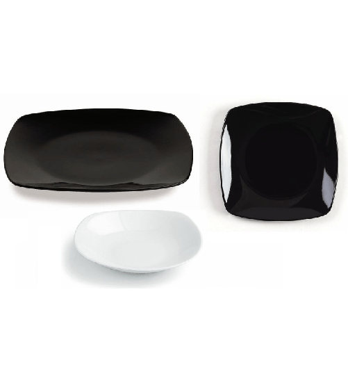 Tognana timesquare set 18 piatti black/bianco in porcellana