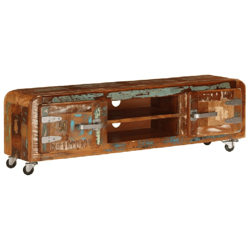 VidaXL Mobile Porta TV 120x30x36 cm in Legno Massello di Recupero