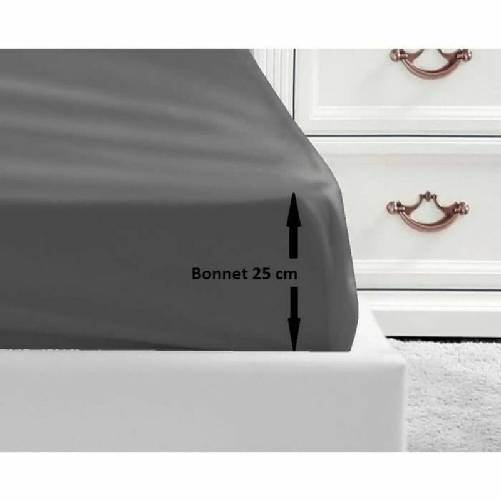 Lenzuolo con angoli Lovely Home Grigio Grigio scuro Letto matrimoniale 140 x 190 cm