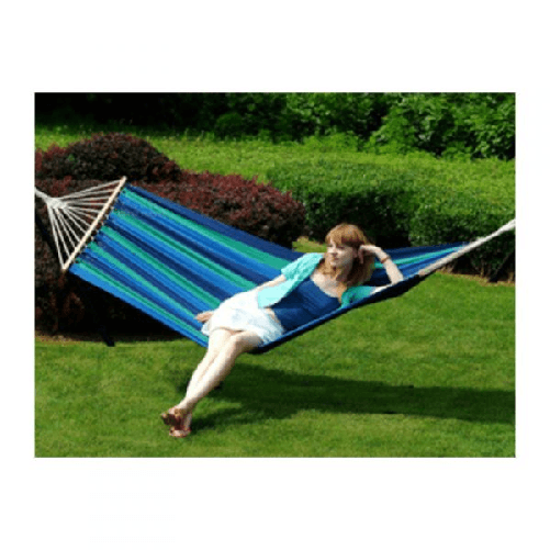 I giardini del re Amaca singola telo in cotone 280 g/mq con asse in legno dimensioni 200 x 80 cm