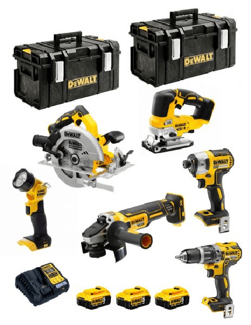 Dewalt kit dck663p3 (dcd796 + dcf887 + dcs570 + dcs334 + dcg405 + dcl050 + 3 x 5,0 ah + dcb1104 + 2 x ds300) 8435587930044