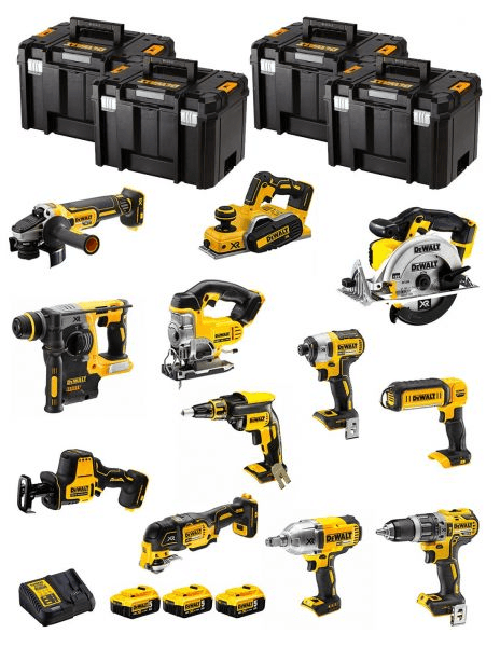 Dewalt kit dwk1202t (dcd796+dch273+dcg405+dcf887+dcf899h+dcs331+dcs391+ dcs355+dcp580+dcs369+dcl050+dcf620+3x5,0ah+dcb115+4xtvi) 8435587919049