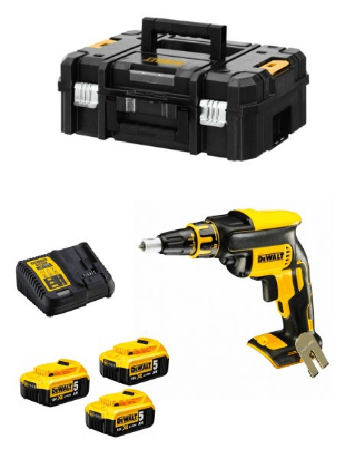 Dewalt avvitatore per cartongesso dcf620p3t (3 x 5,0ah + dcb115 + tstak ii) 8435587923916