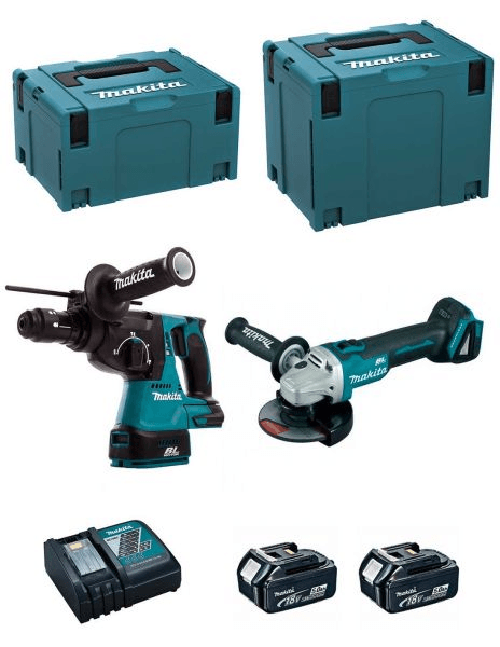 Makita kit dlx2125tj1 (dga504 + dhr243 + 2 x 5,0.. 0088381810517
