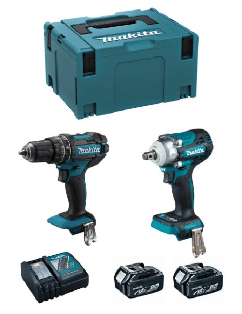 Makita kit mk217rtj (dhp482 + dtw300 + 2 x 5,0 ah + dc18rc + makpac 3) 8435587921059