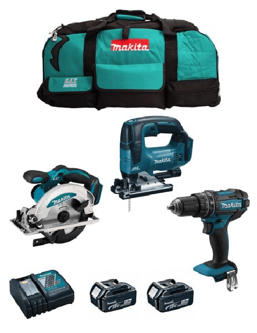 Makita kit mk302 (dhp482 + dss610 + djv182 + 2 x 5,0 ah + dc18rc + lxt600) 8435587916307