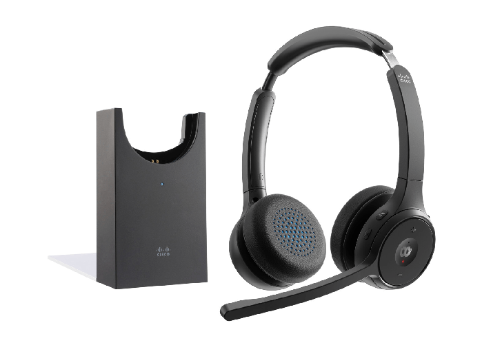 Cisco cuffie bluetooth wireless over-ear hs-wl-722-bunas-c nero per ufficio webex