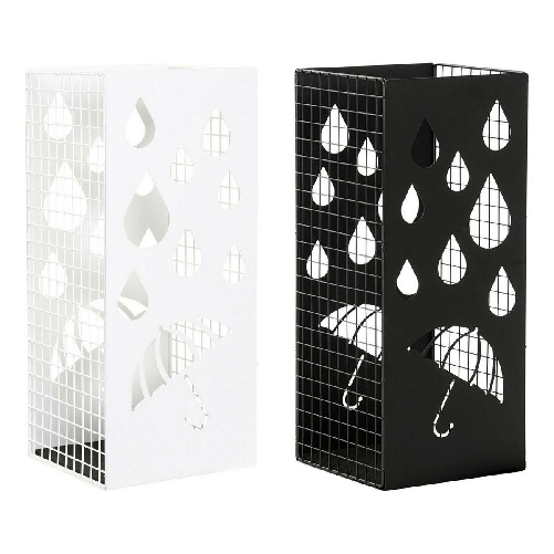 DKD Home Decor Portaombrelli DKD Home Decor Nero Metallo Bianco (19.5 x 20 x 47.5 cm) (2 pcs)