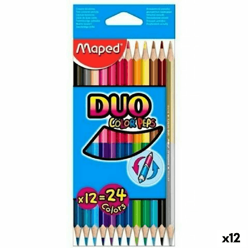 Maped Matite colorate Maped Duo Color' Peps Multicolore 12 Pezzi Doppia punta (12 Unità)
