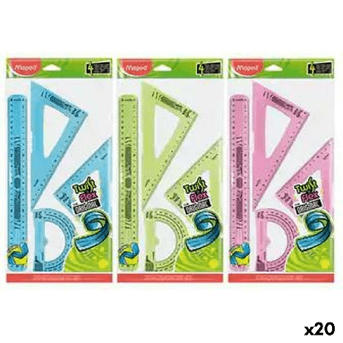 Maped Seti di righelli Maped Twist'n Flex Maxi 4 Pezzi 20 Unità