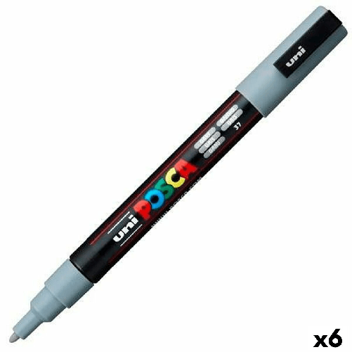 POSCA Pennarello POSCA PC-3M Grigio (6 Unità)