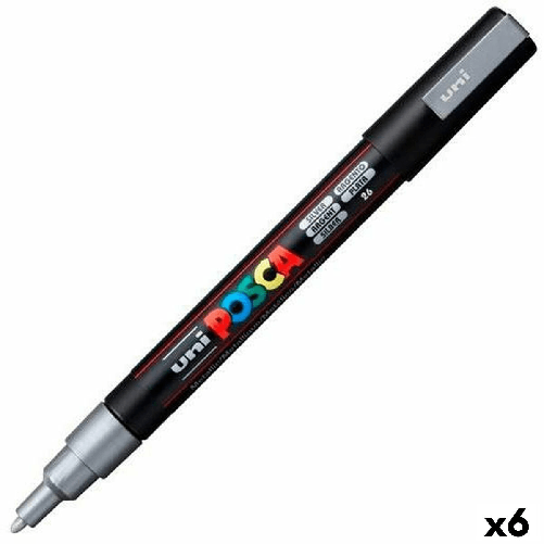 POSCA Pennarello POSCA PC-3M Argentato (6 Unità)
