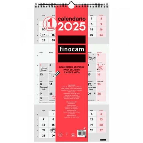 Finocam Calendario da parete Finocam Carta 2025 23,6 x 43 cm