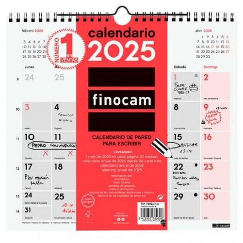 Finocam Calendario da parete Finocam Carta 2025 26,5 x 24,5 cm