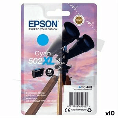 Cartuccia ad Inchiostro Originale Epson XP-5100 5105 WF2860DWF 2865DWF Ciano (10 Unità)