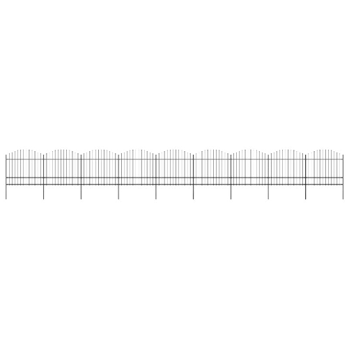 VidaXL Recinto Giardino Punta a Lancia (1,5-1,75)x15,3m Acciaio Nera