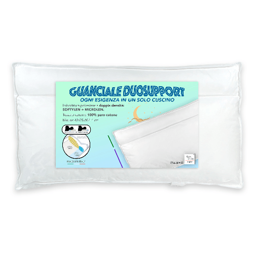 Tex family Guanciale DuoSupport con Doppia Imbottitura, Cuscino Letto Morbido e Duro
