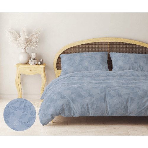 Tex family Copripiumino Matrimoniale in Flanella 250x200 cm "Tempo di Dormire" - Fiore Azzurro | Morbido