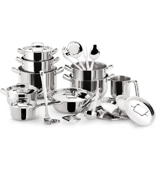 Lagostina sfiziosa 24 pz set di pentole in acciaio inox adatte ad induzione
