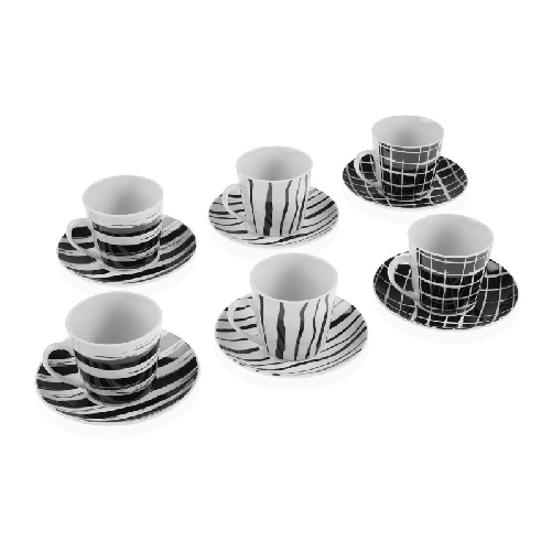 Versa Set di Tazze e Piatti Versa Nero Porcellana