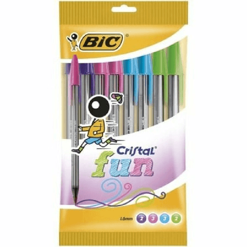 Bic Set di Penne Bic Cristal Fun 921342 Multicolore 10 Pezzi (10 Unità)