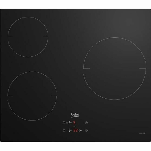 Beko HIC63400 piano cottura Nero Da incasso 60 cm Piano cottura a induzione 3 Fornello(i) BEKO Piano Cottura in Vetroceramica BEKO HIC63400 60 cm 5300