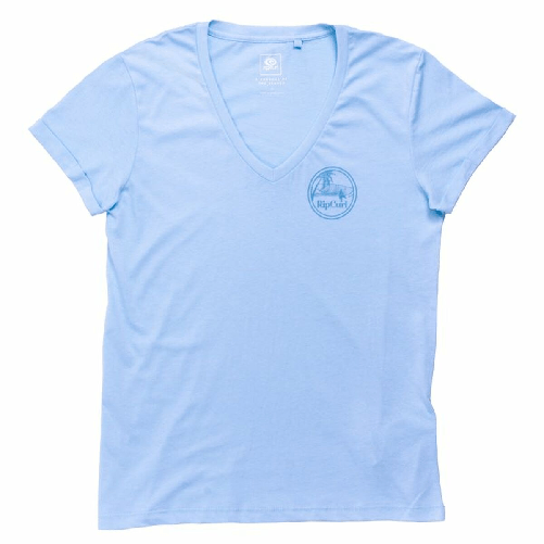 Rip Curl Maglia a Maniche Corte Donna Rip Curl Re-entry Azzurro Chiaro