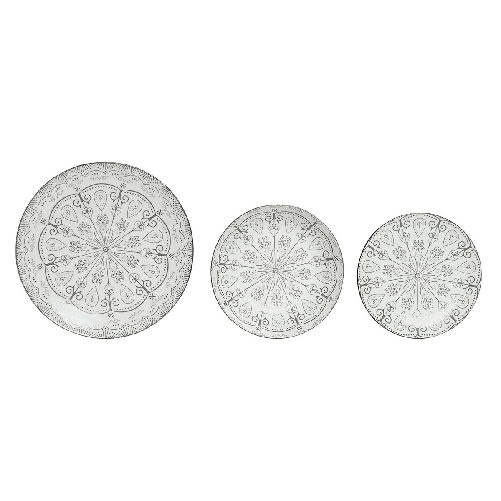 Home ESPRIT Servizio di Piatti Home ESPRIT Grigio chiaro Porcellana Scandi 18 Pezzi