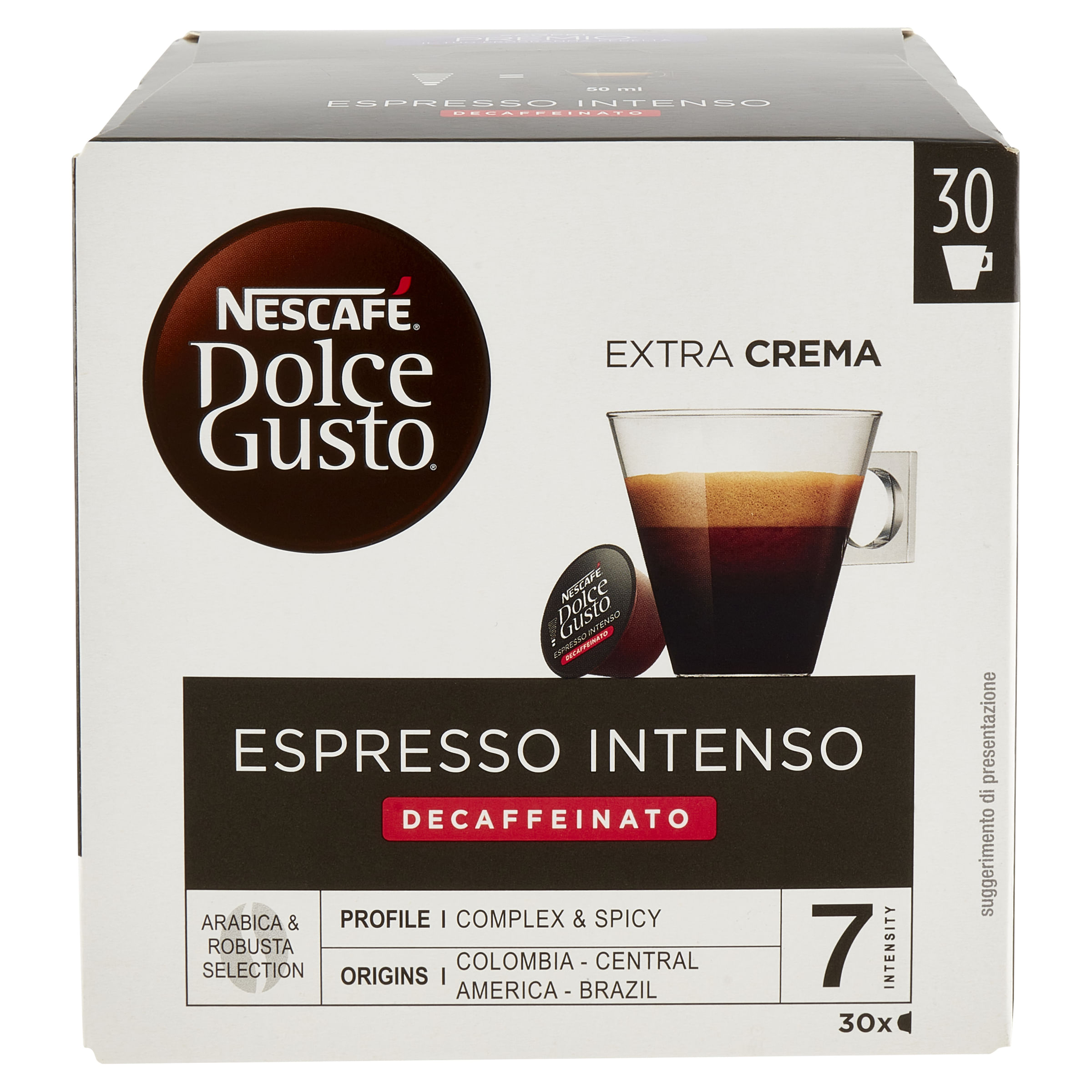 Nestle Nescafé Dolce Gusto Caffe' Espresso Intenso Decaffeinato 30 Capsule Nescafé Dolce Gusto Caffè Espresso Intenso Decaffeinato 30 Capsule