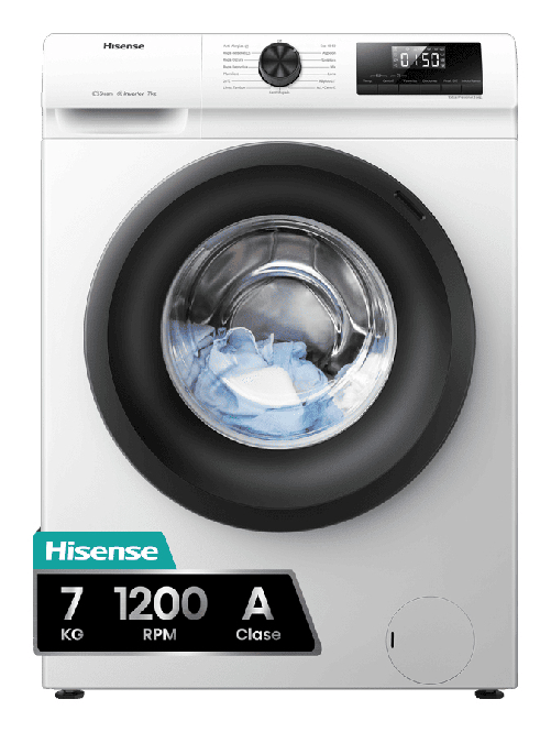 Hisense lavatrice WFQP701219VM 7 Kg Classe A Vapore Quick Wash Inverter Lavat slim 7kg c 1200 giri vap - WFQP701219VM