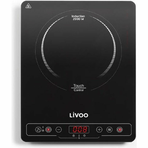 Livoo DOC235 piano cottura Nero Superficie piana 28 cm Piano cottura a induzione 1 Fornello(i) Livoo Piastra Elettrica Livoo DOC235 2000 W Nero