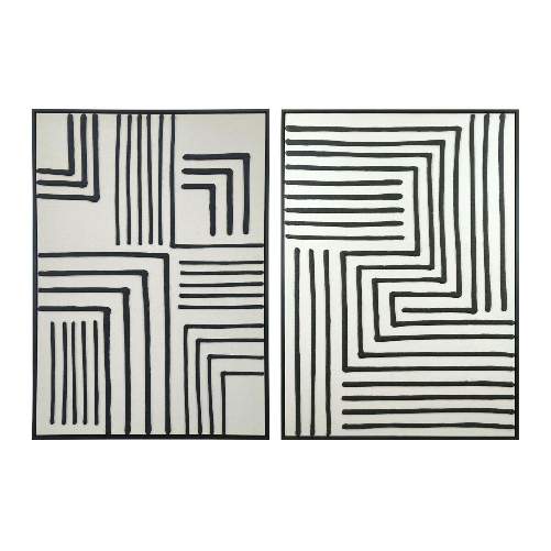 Home ESPRIT Quadro Home ESPRIT Bianco Nero Città (2 Unità)