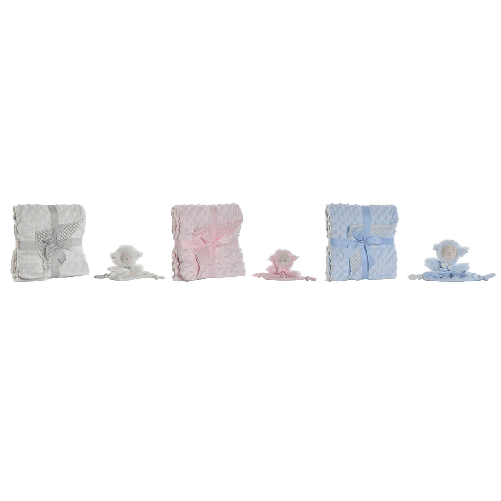Set Regalo per Neonati Home ESPRIT Azzurro Beige Rosa Poliestere (3 Unità)