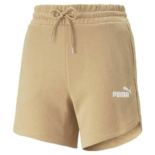 Puma Pantaloncini Sportivi da Donna Puma Essentials 5" High Waist Beige