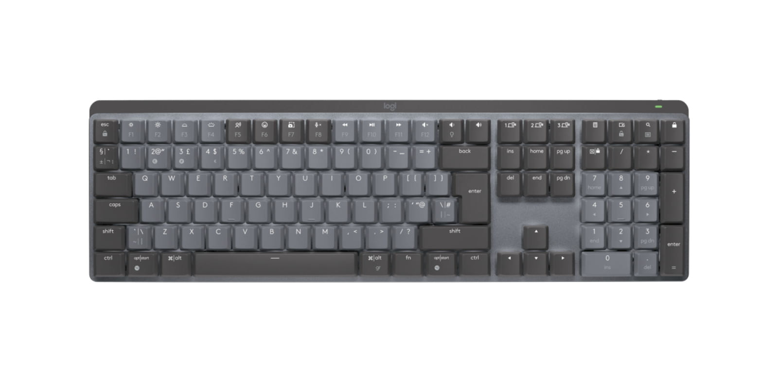Logitech MX Mechanical tastiera RF senza fili Bluetooth QWERTY Inglese UK Grafite Grigio (MX MECHANICAL WRLS ILLUM. KEY Logitech MX Mechanical tastie