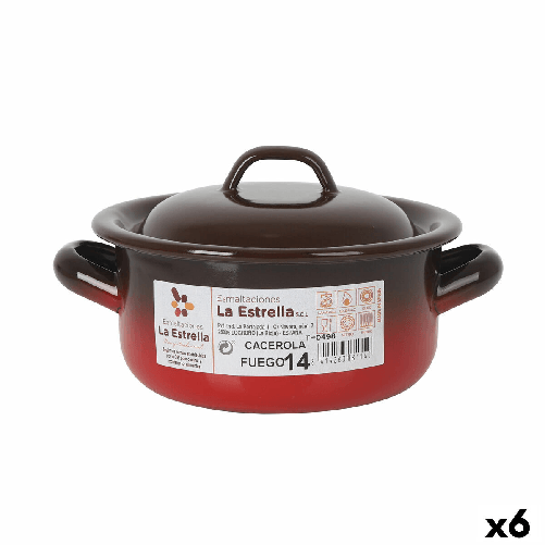 Casseruola La Estrella Fuego 1L Ø 14 x 7 cm (6 Unità)