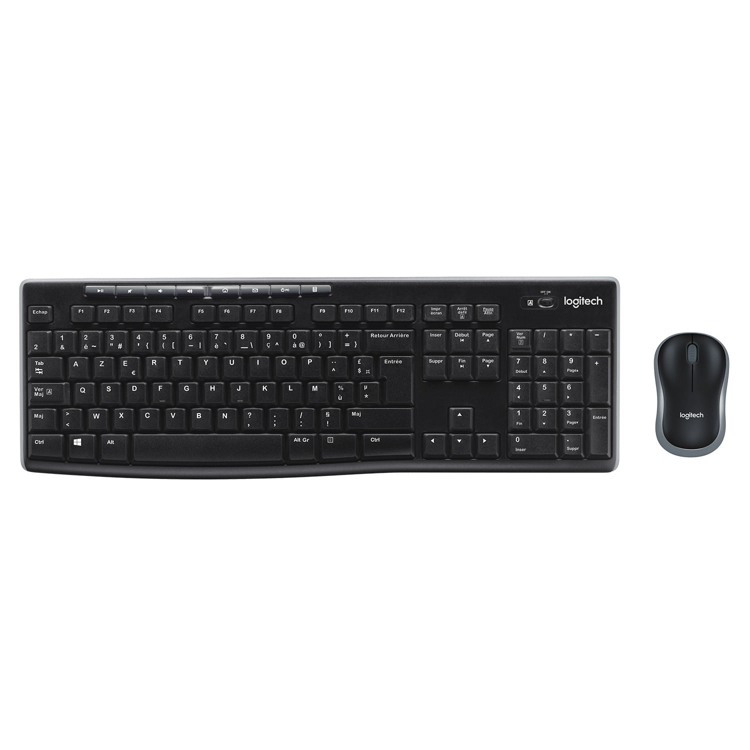 Logitech Wireless Combo MK270 tastiera Mouse incluso USB AZERTY Belga Nero