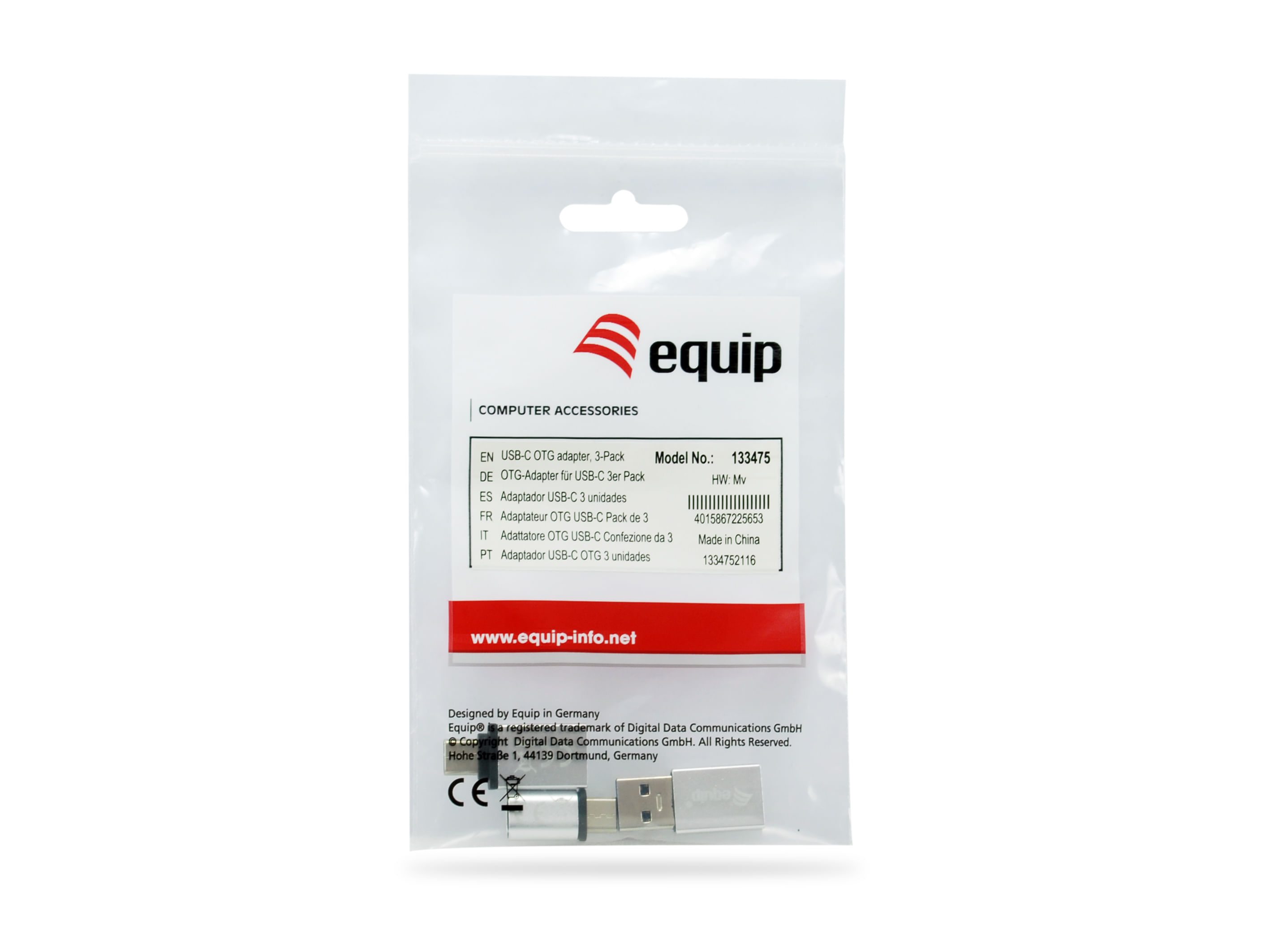 Equip 133475 adattatore per inversione del genere dei cavi USB C, USB C, USB A USB A, Micro-USB, USB C Argento