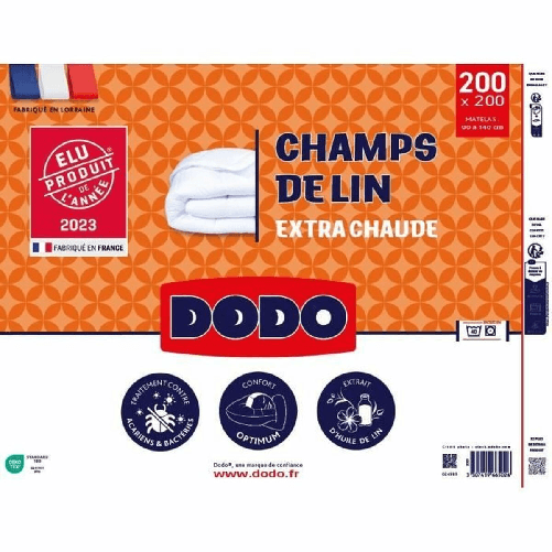 DODO Piumino Letto DODO Champs de Lin Bianco 450 g/m² 200 x 200 cm