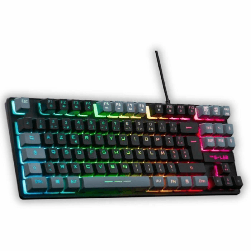 The G-Lab Keyz Caesium tastiera Gaming USB AZERTY Francese Nero, Grigio The G-Lab Tastiera The G-Lab KEYZ CAESIUM Nero Grigio Azerty Francese